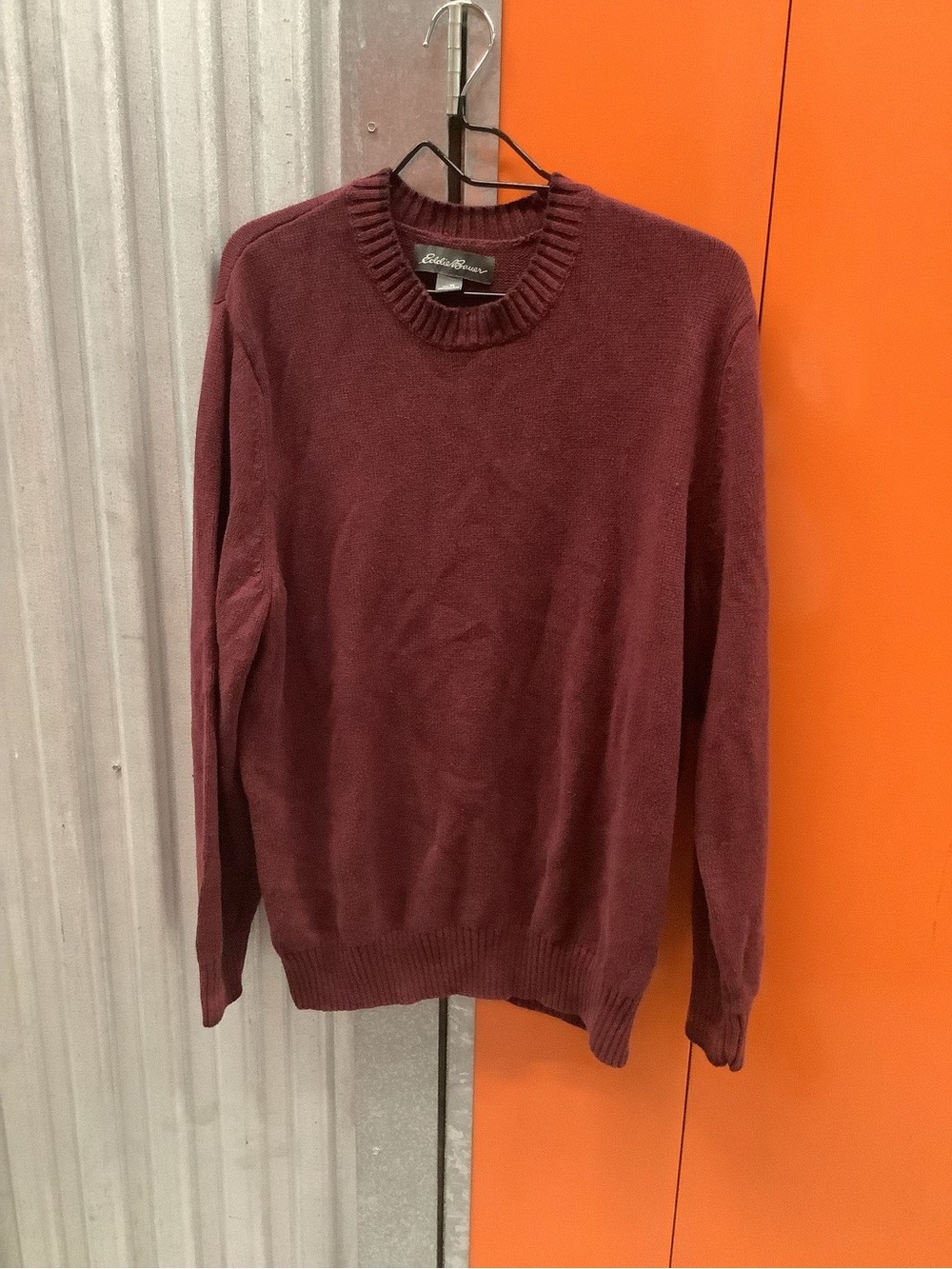 Eddie Bauer Men's Burgundy Crewneck Sweater